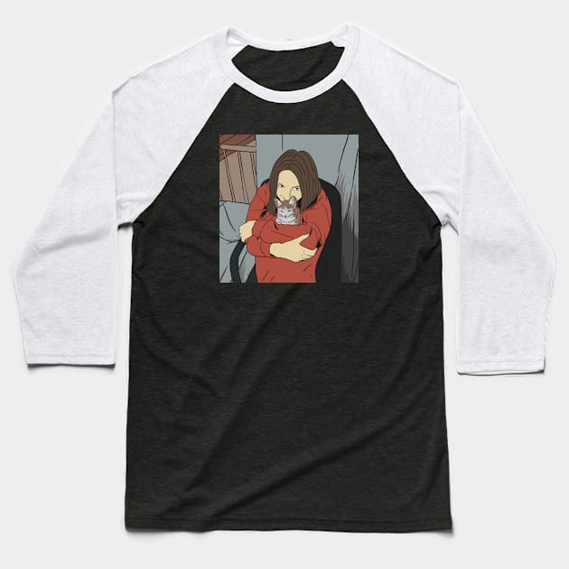 She With Her Cat Baseball T-Shirt by Cat Lover Studio